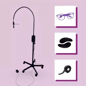 Lampa LED UV OrgaMo Chance (Ochelari de protecție profesionali + Plasture de silicon pentru ochi + Plasture de spumă UV negru + UV Webinar)