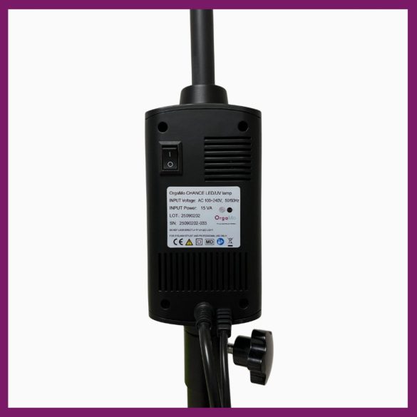 Lampa LED UV OrgaMo Chance (Ochelari de protecție profesionali + Plasture de silicon pentru ochi + Plasture de spumă UV negru + UV Webinar)